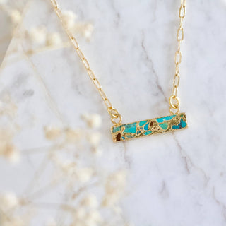 Turquoise Bar Necklace - Simply Sunflowers
