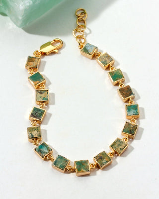 Turquoise Checkered Bracelet - Simply Sunflowers