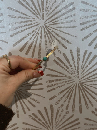 Turquoise Hammered Cuff Bracelet - Simply Sunflowers