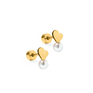 Heidi Pearl Heart Earrings