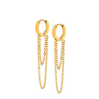 Gwen Gold Charm Huggies