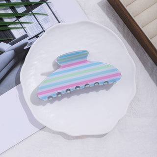 Vibrant Pastel Horizontal Stripe Hair Claw Clip - Simply Sunflowers