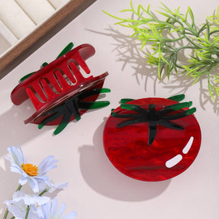 Vibrant Red Tomato Shaped Hair Claw Vegetable Food-Themed - Simply Sunflowers