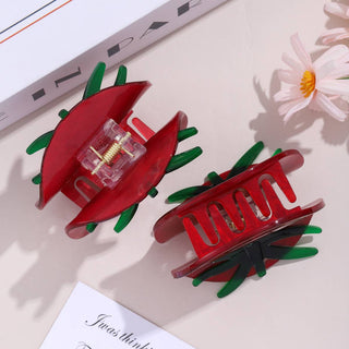 Vibrant Red Tomato Shaped Hair Claw Vegetable Food-Themed - Simply Sunflowers