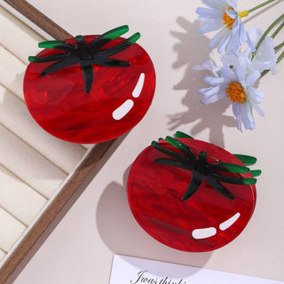Vibrant Red Tomato Shaped Hair Claw Vegetable Food-Themed - Simply Sunflowers