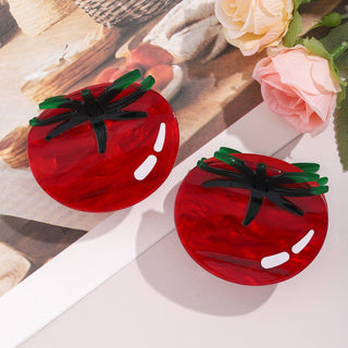 Vibrant Red Tomato Shaped Hair Claw Vegetable Food-Themed - Simply Sunflowers