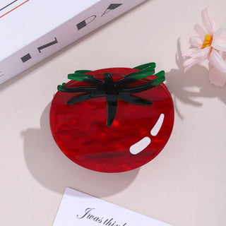 Vibrant Red Tomato Shaped Hair Claw Vegetable Food-Themed - Simply Sunflowers