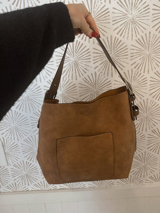 Walnut Vegan Suede Bag - Simply Sunflowers