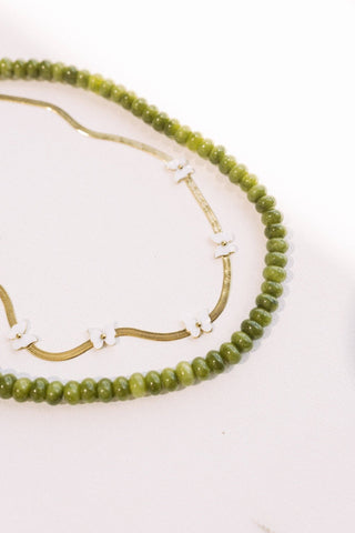 Wendy Beaded Necklace - Green - Simply Sunflowers