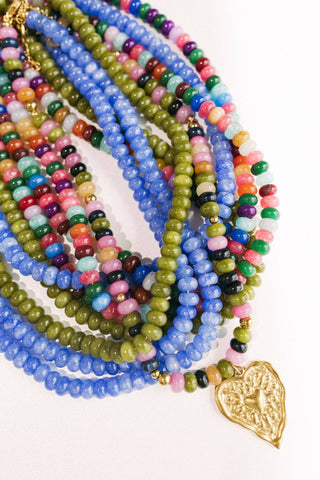 Wendy Beaded Necklace - Green - Simply Sunflowers