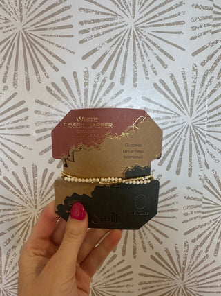 White Fossil Delicate Stone Wrap - Simply Sunflowers