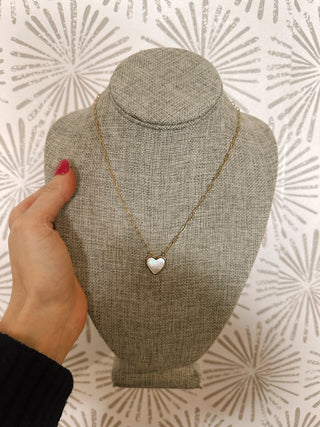 White Heart Necklace - Simply Sunflowers