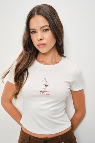 Wine O’Clock Tee - Simply Sunflowers