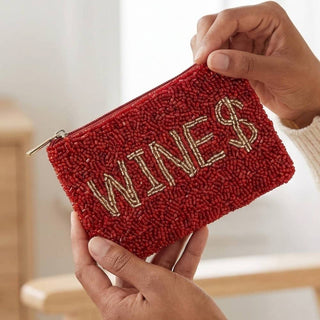 Wine Seed Beaded Coin Purse - Simply Sunflowers