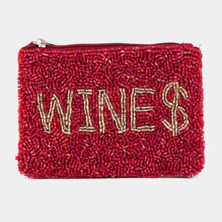 Wine Seed Beaded Coin Purse - Simply Sunflowers