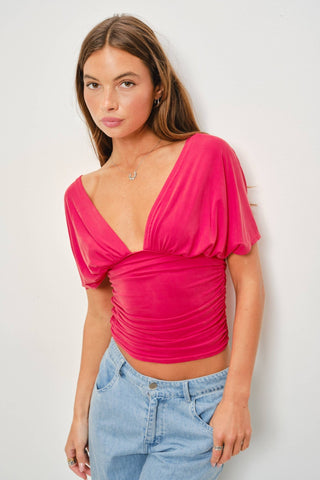 WINNIE SILKY KNIT BATWING TOP - Simply Sunflowers