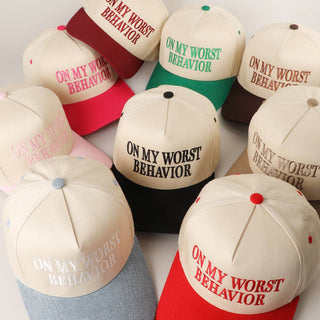 Worst Behavior Trucker Hat - Simply Sunflowers