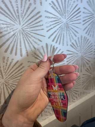 Worst Driver But Cute Keychain - Simply Sunflowers