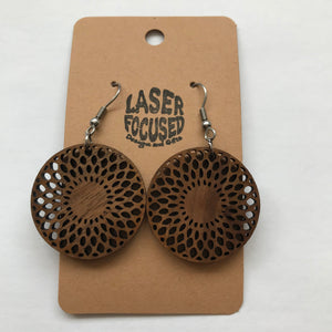 Woodcut Laser Focused Earrings