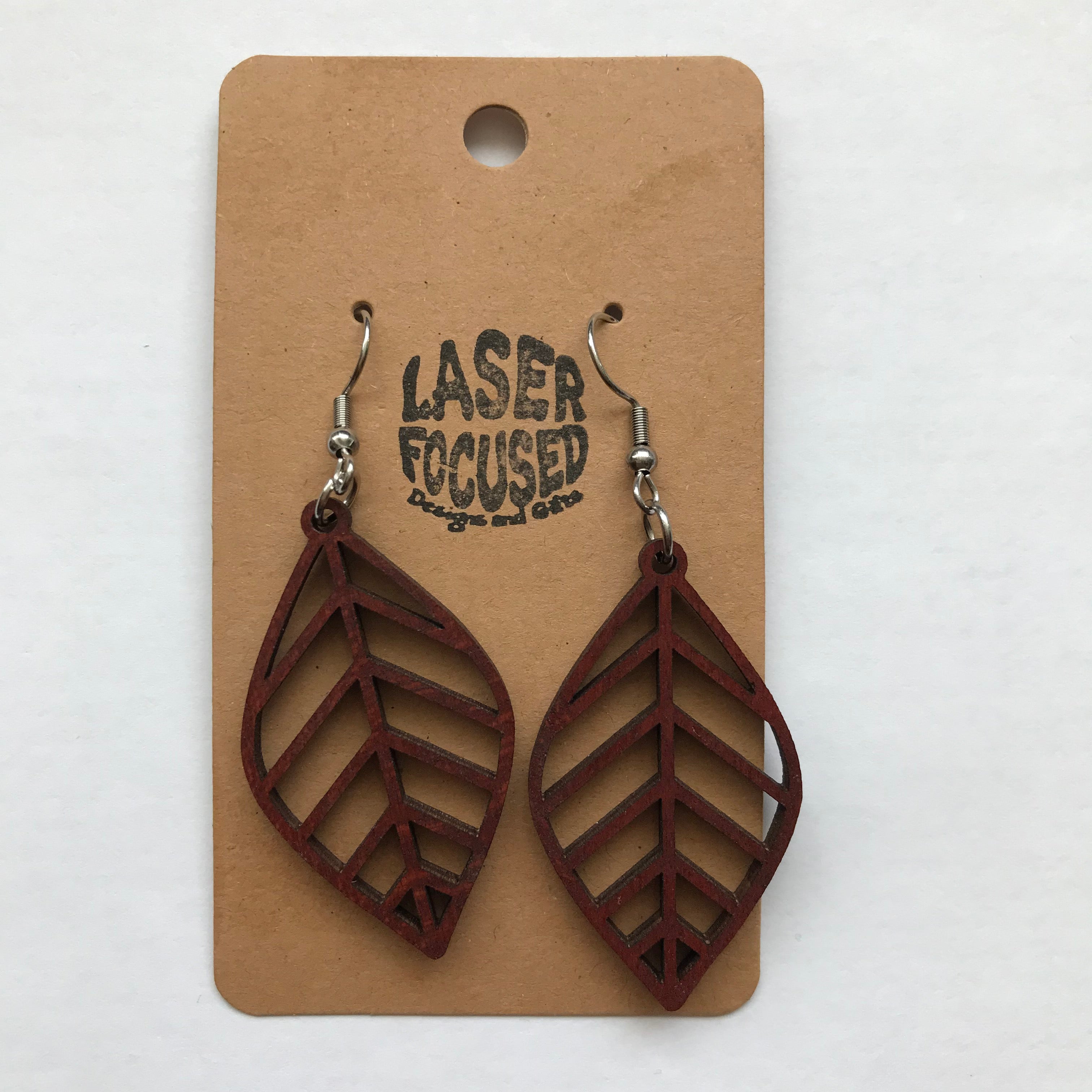 Woodcut Laser Focused Earrings