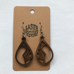 Woodcut Laser Focused Earrings