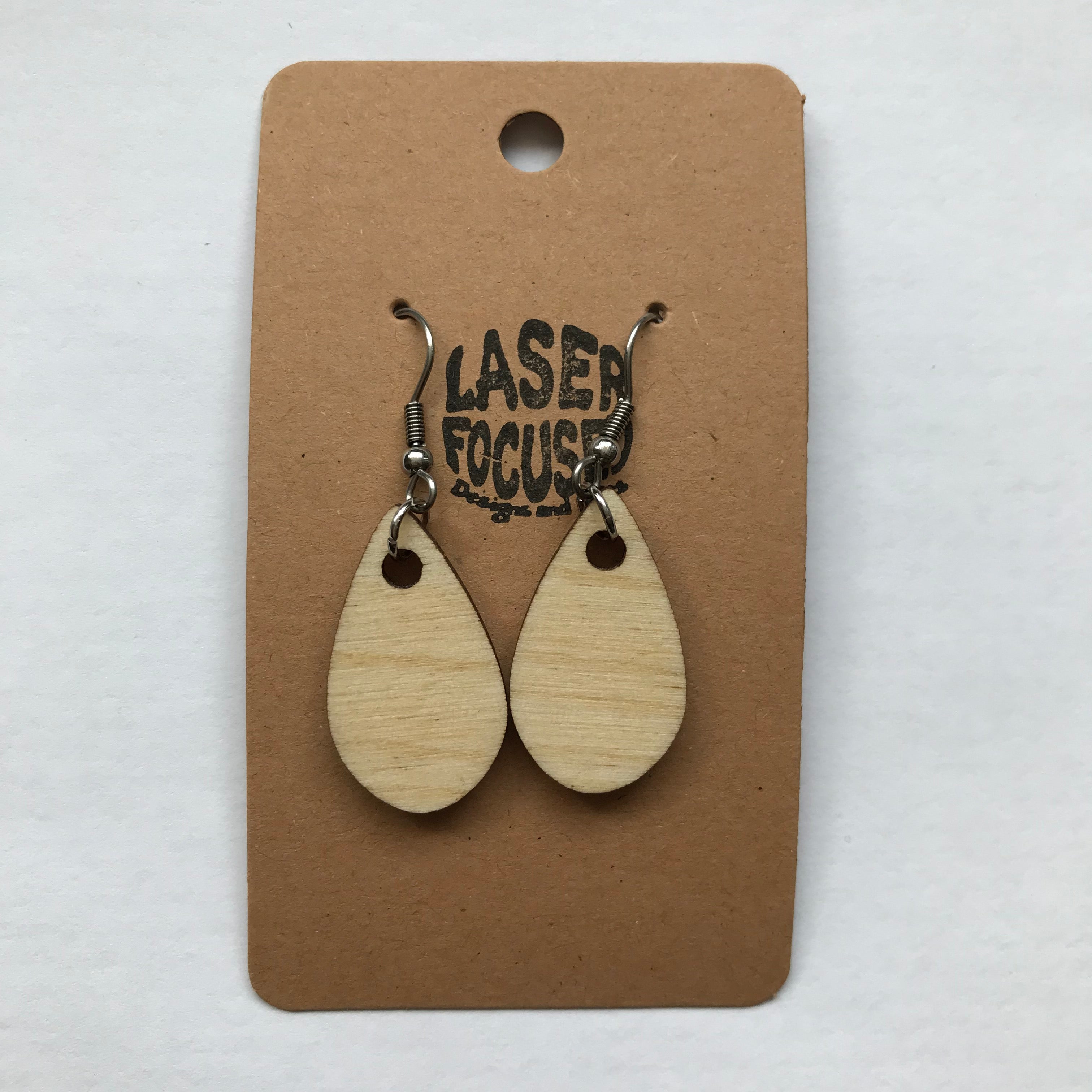 Woodcut Laser Focused Earrings