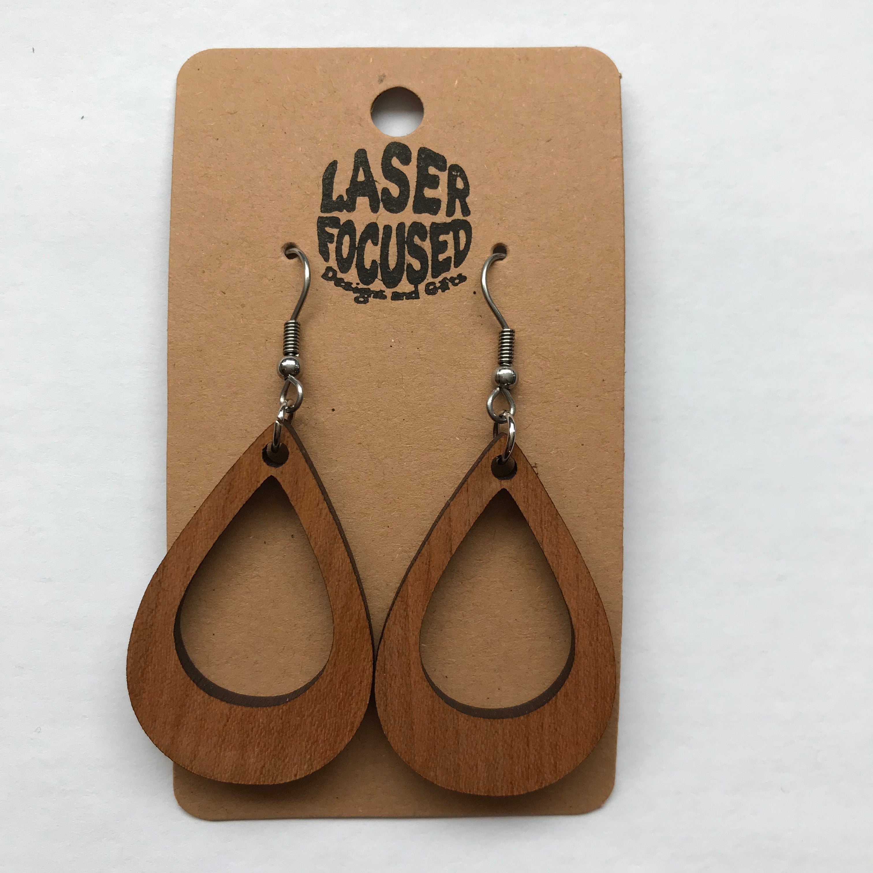 Woodcut Laser Focused Earrings
