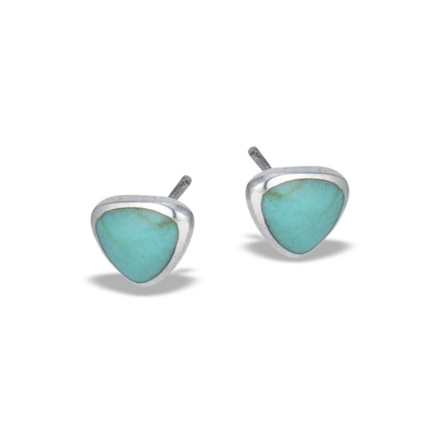 Triangular Synthetic Turquoise Stud Earring: B13