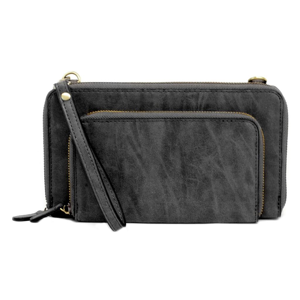 Brushed Mini Convertible Zip Around Wristlet
