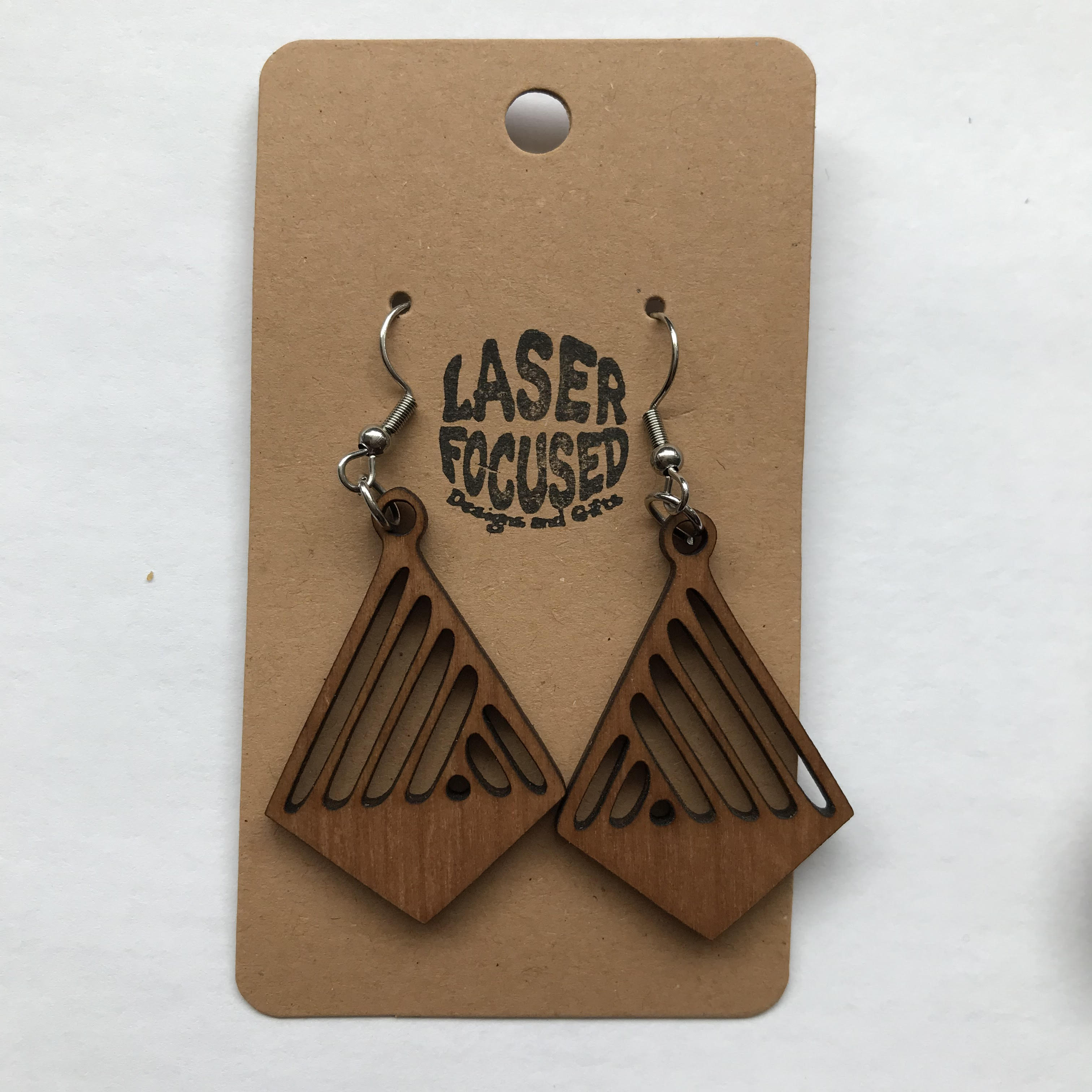 Woodcut Laser Focused Earrings